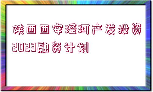 陜西西安涇河產(chǎn)發(fā)投資2023融資計劃