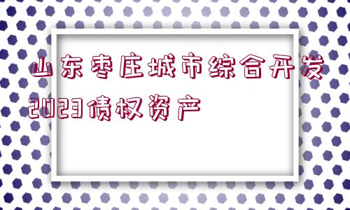 山東棗莊城市綜合開(kāi)發(fā)2023債權(quán)資產(chǎn)