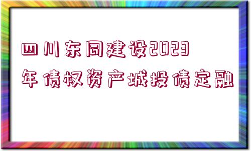 四川東同建設(shè)2023年債權(quán)資產(chǎn)城投債定融