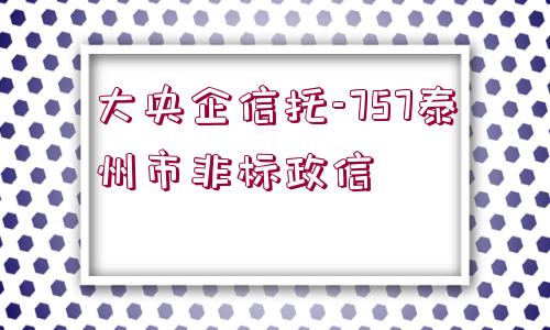 大央企信托-757泰州市非標(biāo)政信