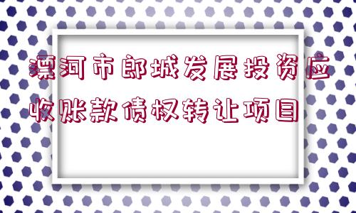 漂河市郎城發(fā)展投資應收賬款債權轉讓項目