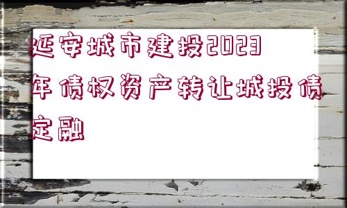 延安城市建投2023年債權(quán)資產(chǎn)轉(zhuǎn)讓城投債定融