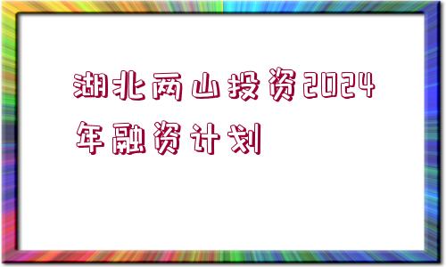 湖北兩山投資2024年融資計劃