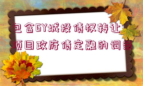 包含GY城投債權(quán)轉(zhuǎn)讓項(xiàng)目政府債定融的詞條