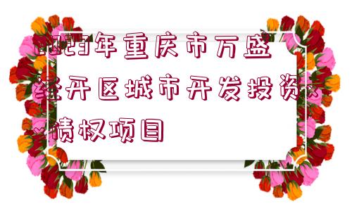 2023年重慶市萬盛經(jīng)開區(qū)城市開發(fā)投資xx債權(quán)項目