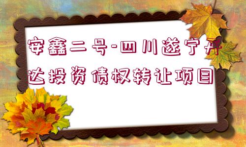 安鑫二號(hào)-四川遂寧開(kāi)達(dá)投資債權(quán)轉(zhuǎn)讓項(xiàng)目