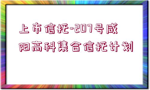 上市信托-207號(hào)咸陽(yáng)高科集合信托計(jì)劃