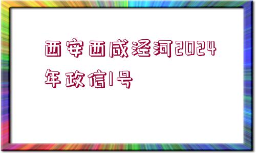 西安西咸涇河2024年政信1號(hào)