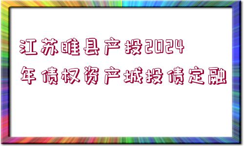 江蘇睢縣產投2024年債權資產城投債定融