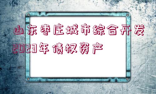 山東棗莊城市綜合開發(fā)2023年債權(quán)資產(chǎn)