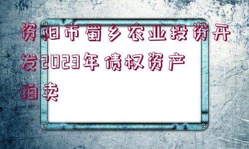 資陽市蜀鄉(xiāng)農(nóng)業(yè)投資開發(fā)2023年債權(quán)資產(chǎn)拍賣