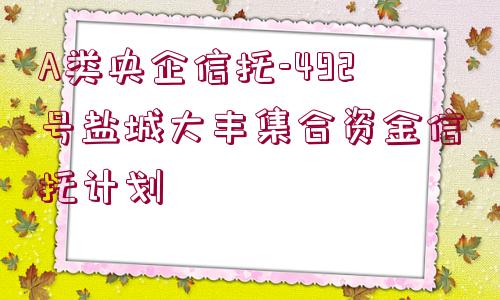 A類央企信托-492號(hào)鹽城大豐集合資金信托計(jì)劃