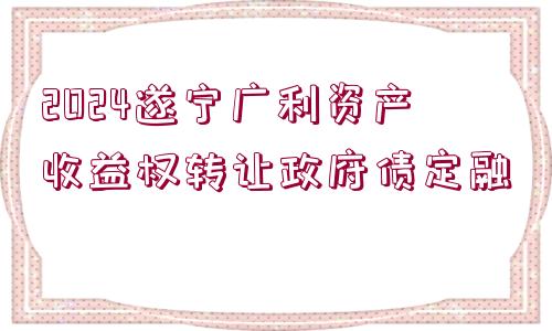 2024遂寧廣利資產收益權轉讓政府債定融