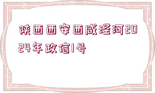 陜西西安西咸涇河2024年政信1號(hào)