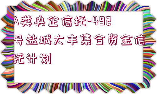 A類央企信托-492號鹽城大豐集合資金信托計劃