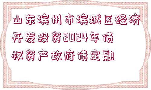 山東濱州市濱城區(qū)經(jīng)濟(jì)開發(fā)投資2024年債權(quán)資產(chǎn)政府債定融