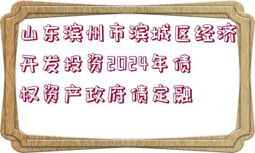 山東濱州市濱城區(qū)經(jīng)濟開發(fā)投資2024年債權(quán)資產(chǎn)政府債定融