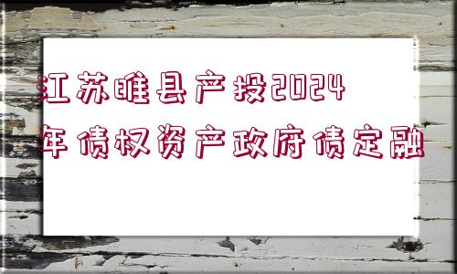 江蘇睢縣產(chǎn)投2024年債權(quán)資產(chǎn)政府債定融