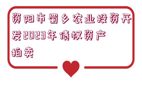 資陽市蜀鄉(xiāng)農(nóng)業(yè)投資開發(fā)2023年債權(quán)資產(chǎn)拍賣