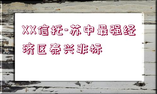 XX信托-蘇中最強經(jīng)濟區(qū)泰興非標