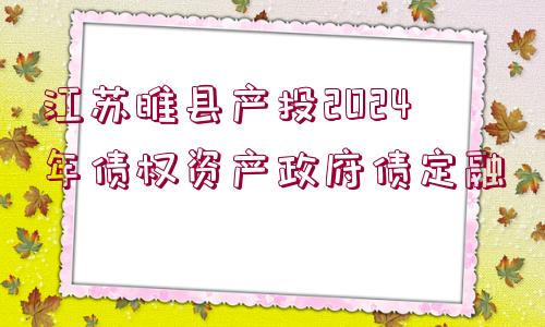 江蘇睢縣產投2024年債權資產政府債定融