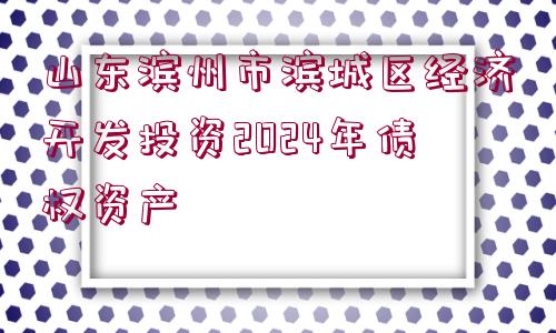 山東濱州市濱城區(qū)經(jīng)濟(jì)開發(fā)投資2024年債權(quán)資產(chǎn)