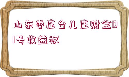 山東棗莊臺兒莊財金D1號收益權