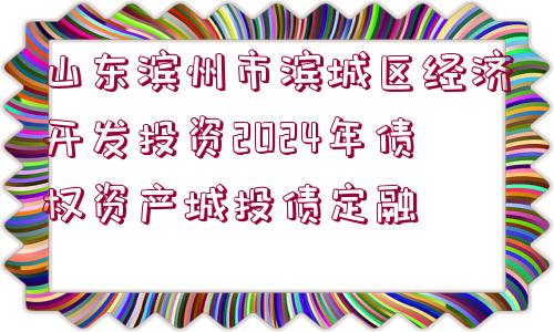 山東濱州市濱城區(qū)經(jīng)濟(jì)開(kāi)發(fā)投資2024年債權(quán)資產(chǎn)城投債定融