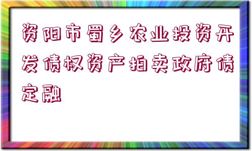 資陽市蜀鄉(xiāng)農(nóng)業(yè)投資開發(fā)債權(quán)資產(chǎn)拍賣政府債定融