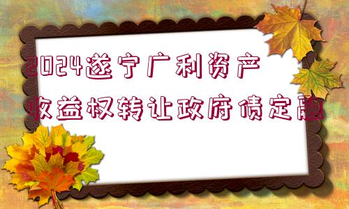 2024遂寧廣利資產(chǎn)收益權轉讓政府債定融