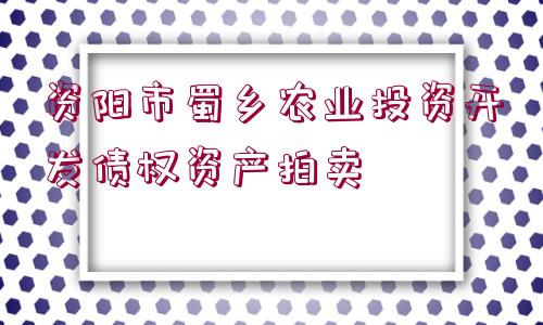 資陽市蜀鄉(xiāng)農業(yè)投資開發(fā)債權資產拍賣