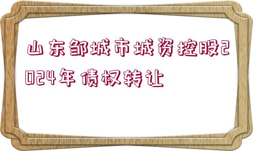 山東鄒城市城資控股2024年債權(quán)轉(zhuǎn)讓