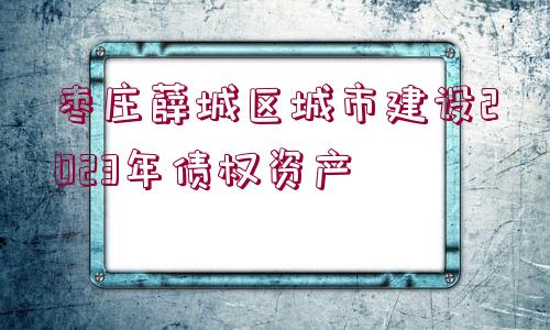 棗莊薛城區(qū)城市建設(shè)2023年債權(quán)資產(chǎn)