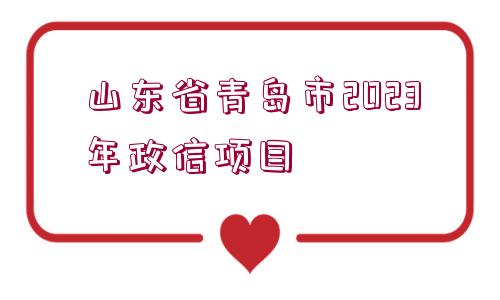 山東省青島市2023年政信項目