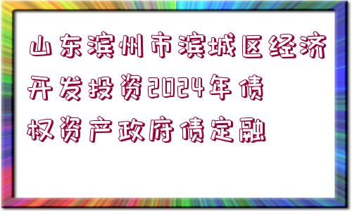 山東濱州市濱城區(qū)經(jīng)濟(jì)開(kāi)發(fā)投資2024年債權(quán)資產(chǎn)政府債定融