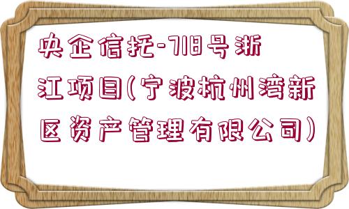 央企信托-718號浙江項目(寧波杭州灣新區(qū)資產管理有限公司)