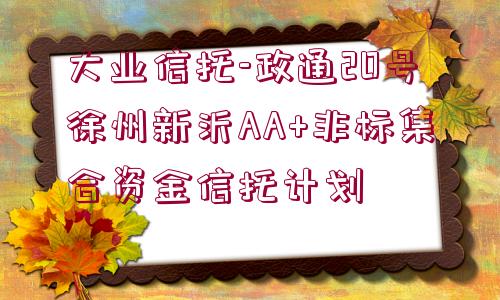 大業(yè)信托-政通20號(hào)徐州新沂AA+非標(biāo)集合資金信托計(jì)劃