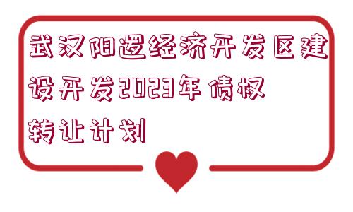 武漢陽邏經(jīng)濟(jì)開發(fā)區(qū)建設(shè)開發(fā)2023年債權(quán)轉(zhuǎn)讓計(jì)劃