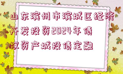 山東濱州市濱城區(qū)經(jīng)濟開發(fā)投資2024年債權(quán)資產(chǎn)城投債定融