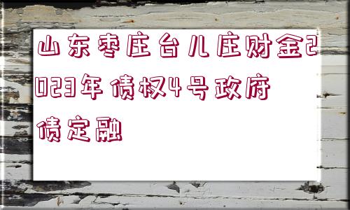 山東棗莊臺兒莊財金2023年債權(quán)4號政府債定融