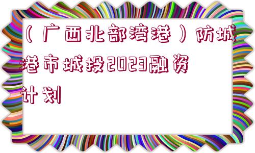 （廣西北部灣港）防城港市城投2023融資計(jì)劃