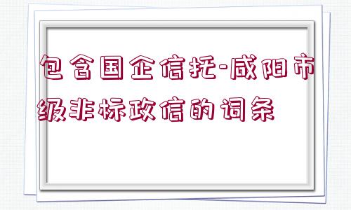 包含國企信托-咸陽市級(jí)非標(biāo)政信的詞條