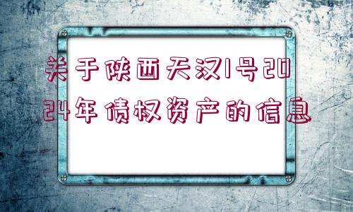 關(guān)于陜西天漢1號(hào)2024年債權(quán)資產(chǎn)的信息