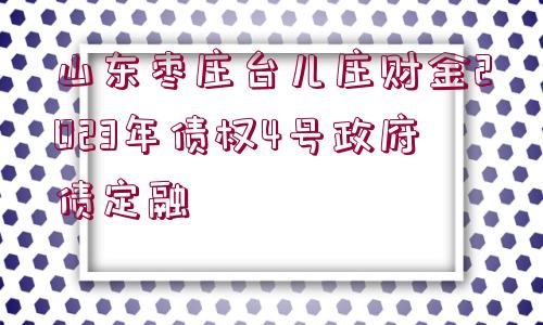 山東棗莊臺兒莊財金2023年債權(quán)4號政府債定融