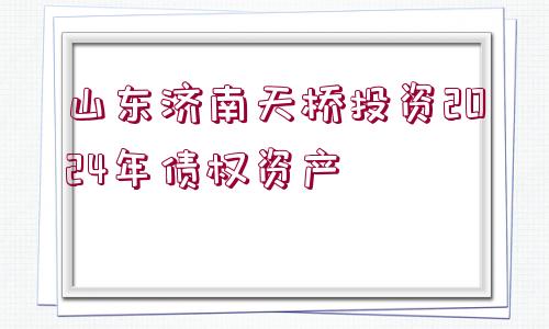 山東濟南天橋投資2024年債權資產 