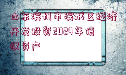 山東濱州市濱城區(qū)經(jīng)濟(jì)開(kāi)發(fā)投資2024年債權(quán)資產(chǎn)