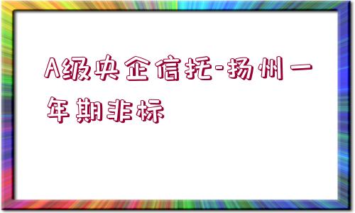 A級央企信托-揚州一年期非標(biāo)