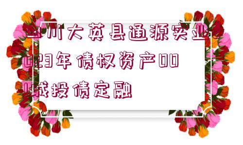 四川大英縣通源實(shí)業(yè)2023年債權(quán)資產(chǎn)001城投債定融