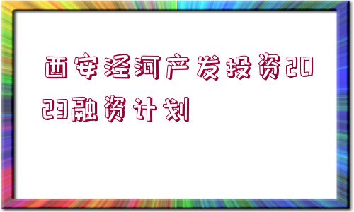 西安涇河產(chǎn)發(fā)投資2023融資計(jì)劃