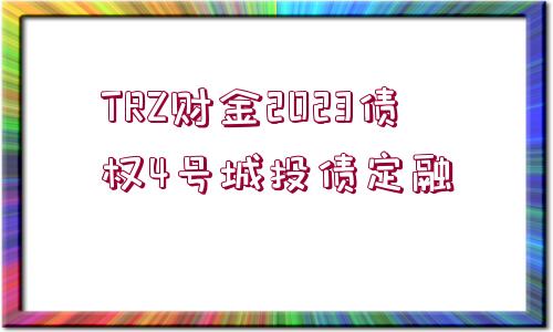 TRZ財金2023債權4號城投債定融